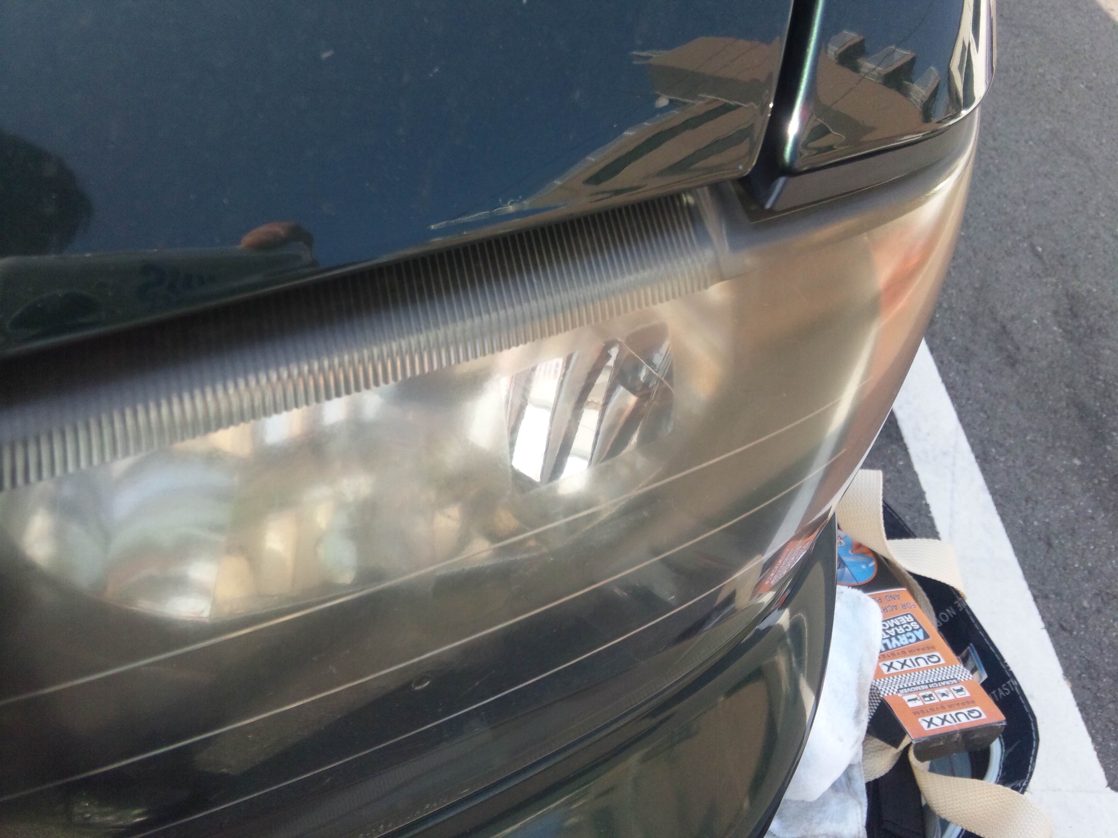 クイックスアクリル用キズリペアシステム使用後のヘッドライトにプレクサス Plexus プレクサス スタッフ ブログ